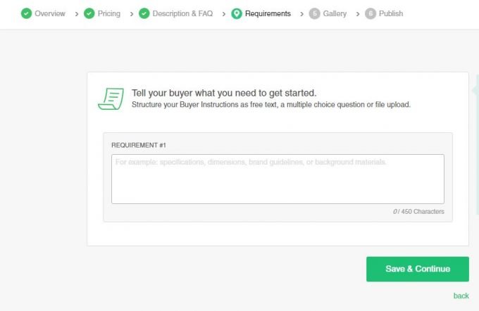 requirements fiverr
