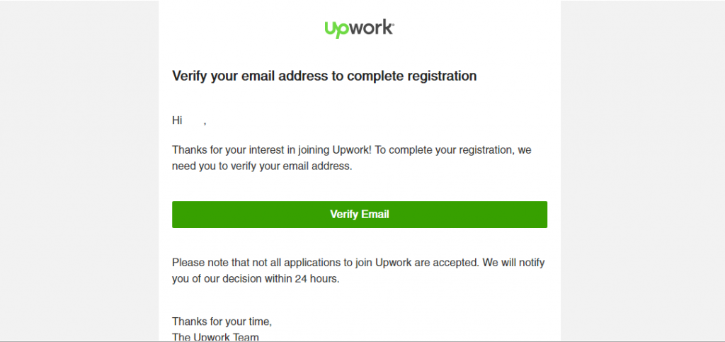 verificar e-mail Upwork
