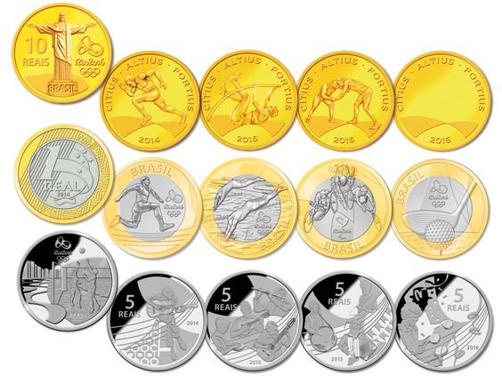 moedas das olimpíadas 2016
